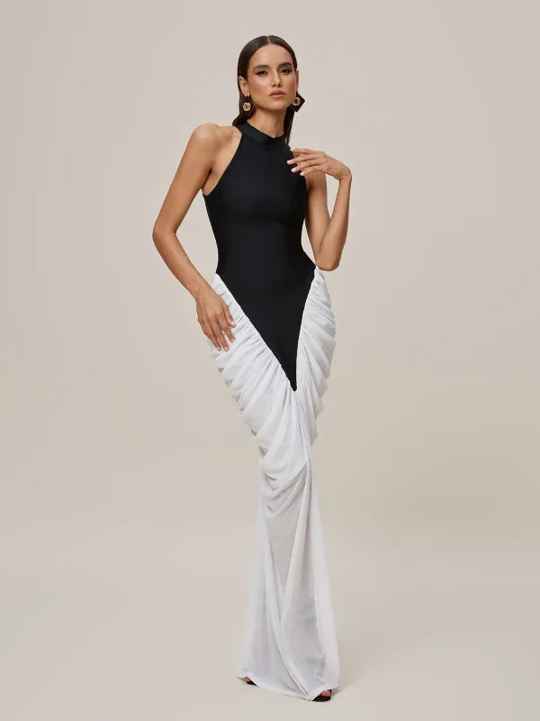 Lenore Sleeveless Ruched Bandage Maxi Dress sold by Mew Mews