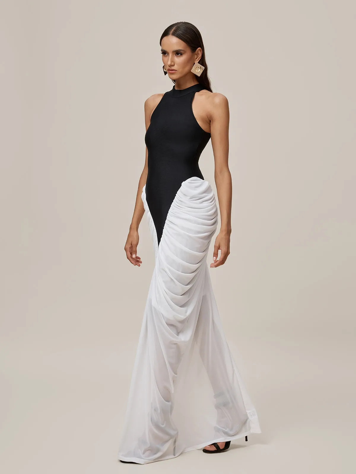 Lenore Sleeveless Ruched Bandage Maxi Dress sold by Mew Mews product image thumbnail 5