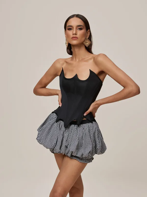 Ondina Strapless Lace Up Skirt Set made by Mew Mews