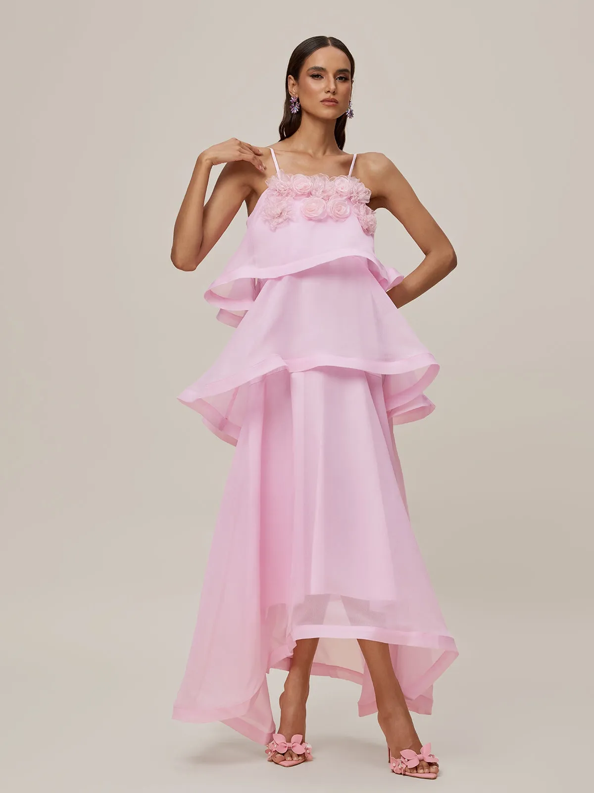 Omega Spaghetti Flower Tiered Maxi Dress sold by Mew Mews product image thumbnail 4