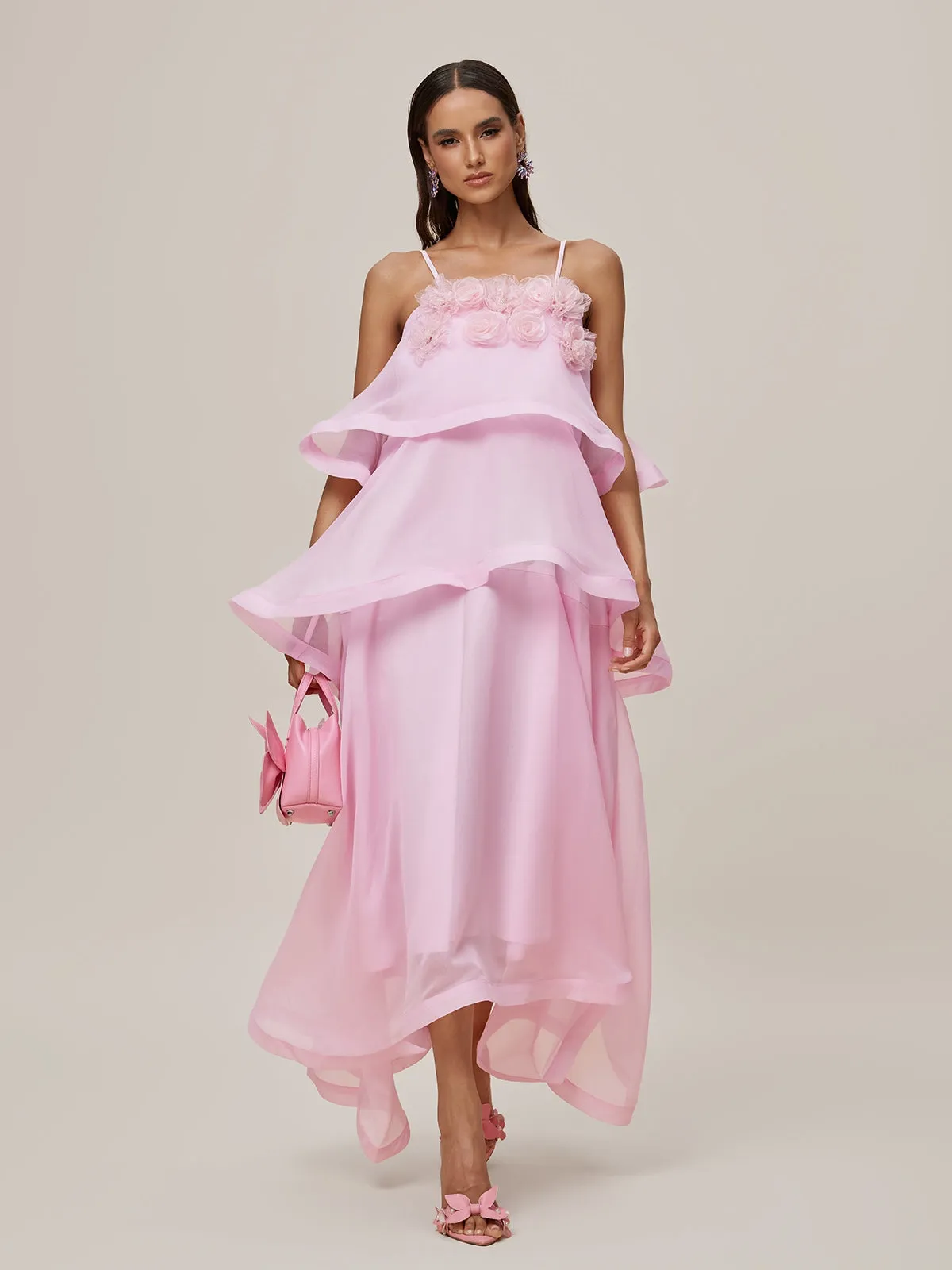 Omega Spaghetti Flower Tiered Maxi Dress sold by Mew Mews product image thumbnail 5