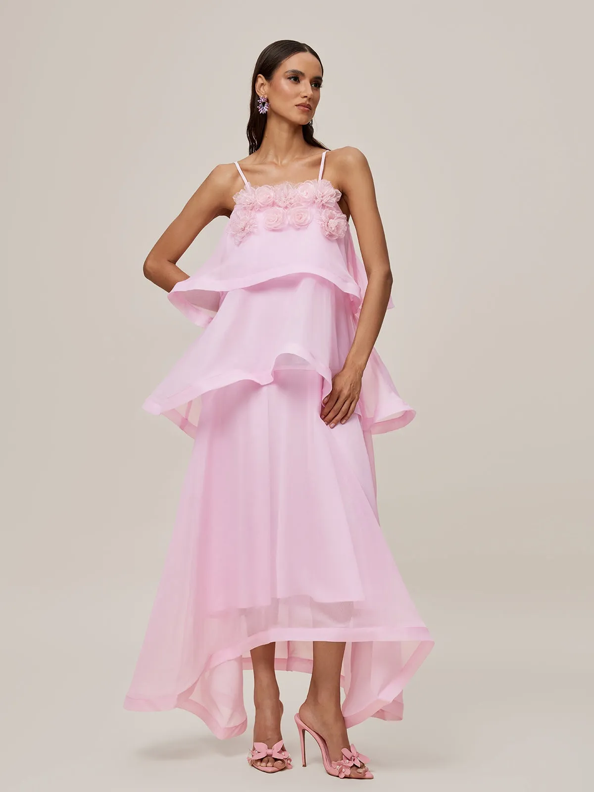 Omega Spaghetti Flower Tiered Maxi Dress sold by Mew Mews product image thumbnail 2