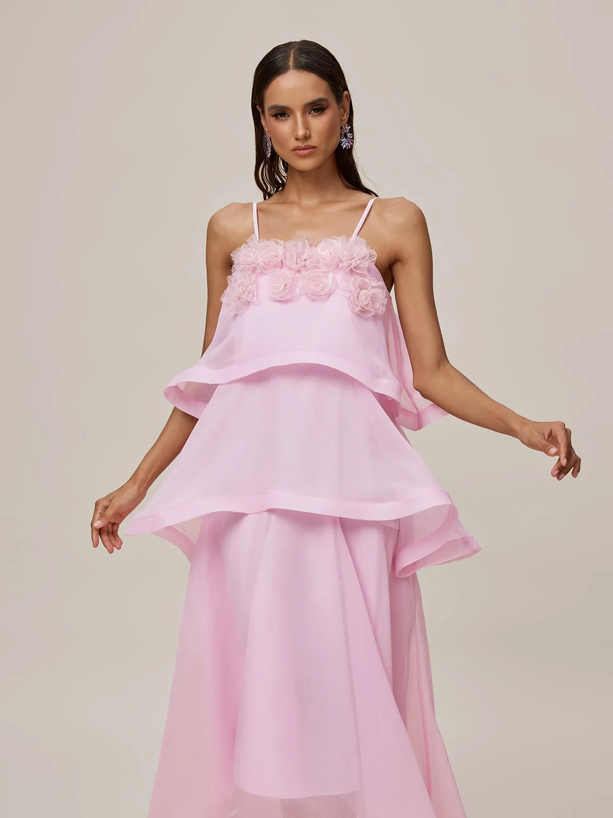 Omega Spaghetti Flower Tiered Maxi Dress sold by Mew Mews product image thumbnail 3