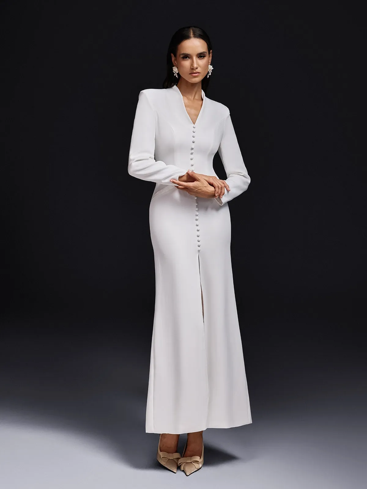 Ogbe Long Sleeve Split Maxi Dress sold by Mew Mews product image thumbnail 4