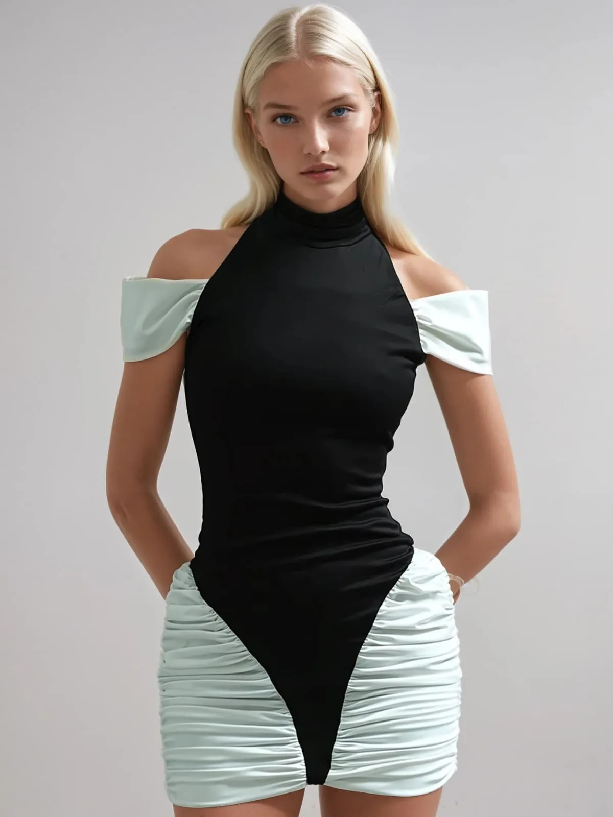 Owiti Cutout Ruched Mini Dress sold by Mew Mews