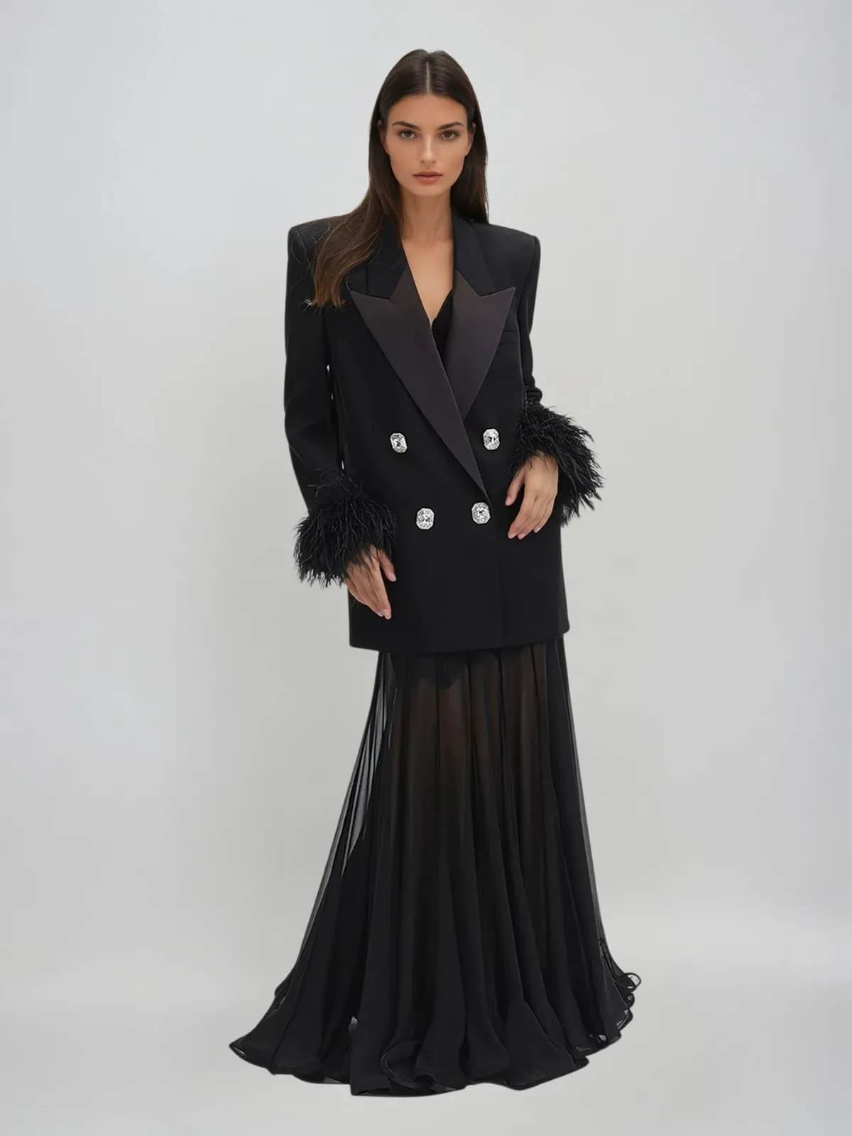 Ovadia V Neck Feather Blazer sold by Mew Mews product image thumbnail 2