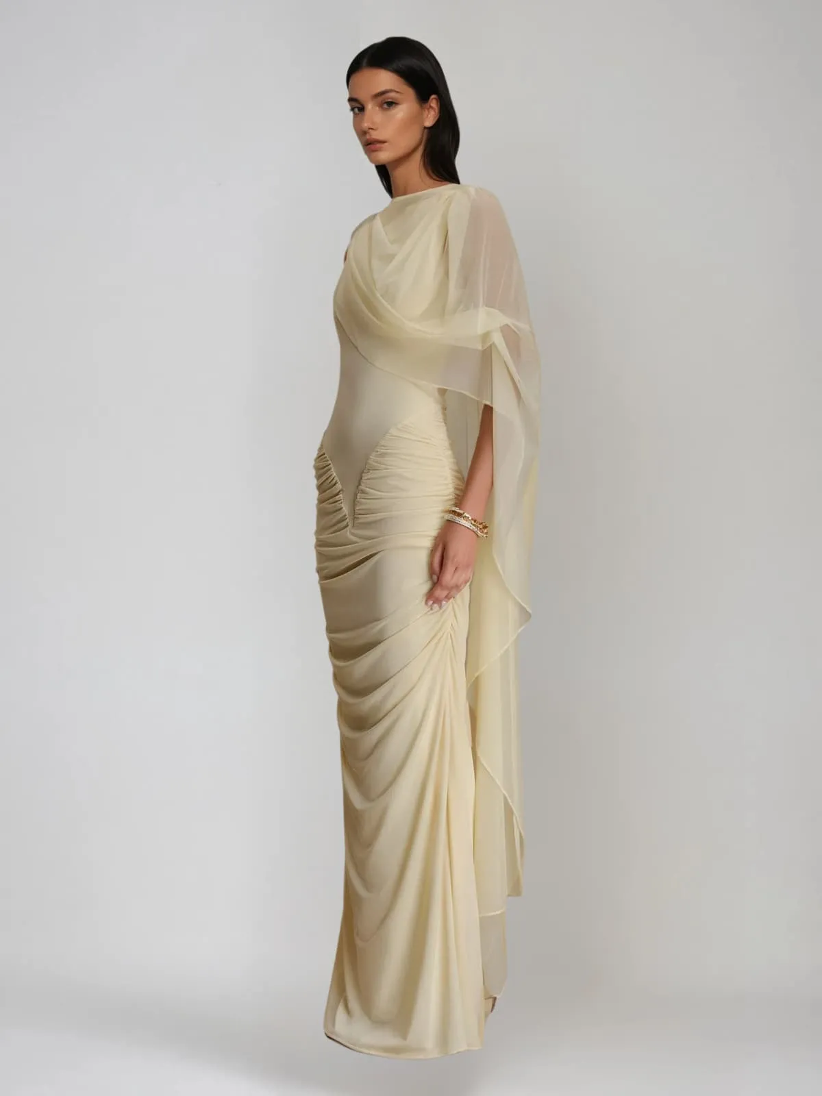 Overton One Shoulder Mesh Maxi Dress sold by Mew Mews product image thumbnail 2