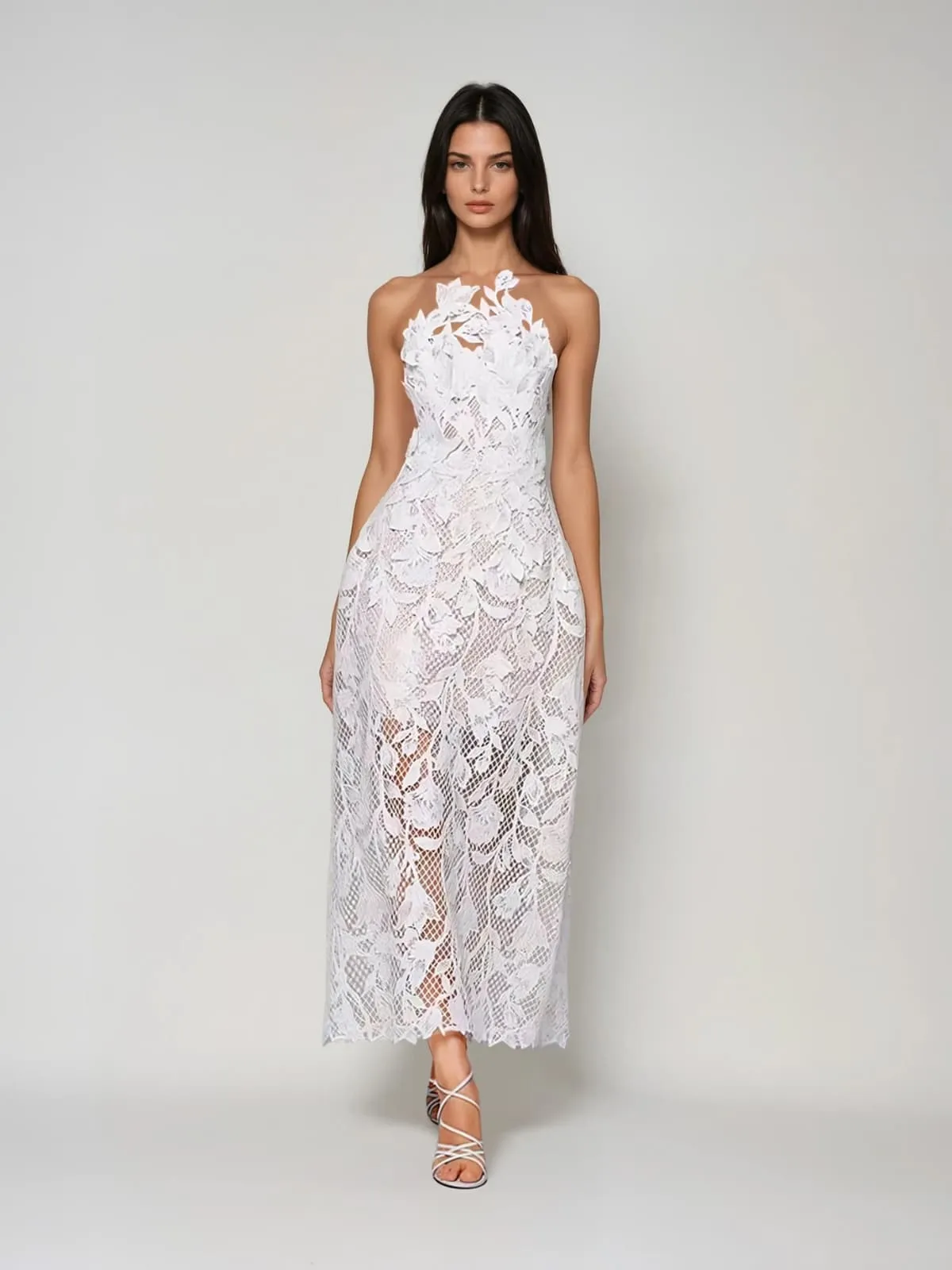 Odina Sleeveless Embroidered Midi Dress sold by Mew Mews product image thumbnail 2