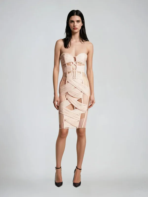 Nyron Strapless Cutout Mini Dress sold by Mew Mews