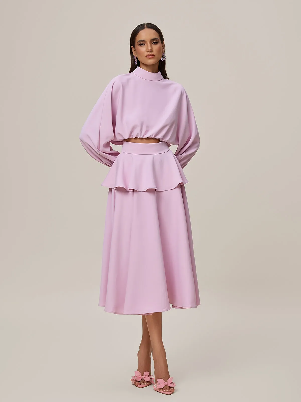 Orella High Neck Ruffle Skirt Set sold by Mew Mews product image thumbnail 3
