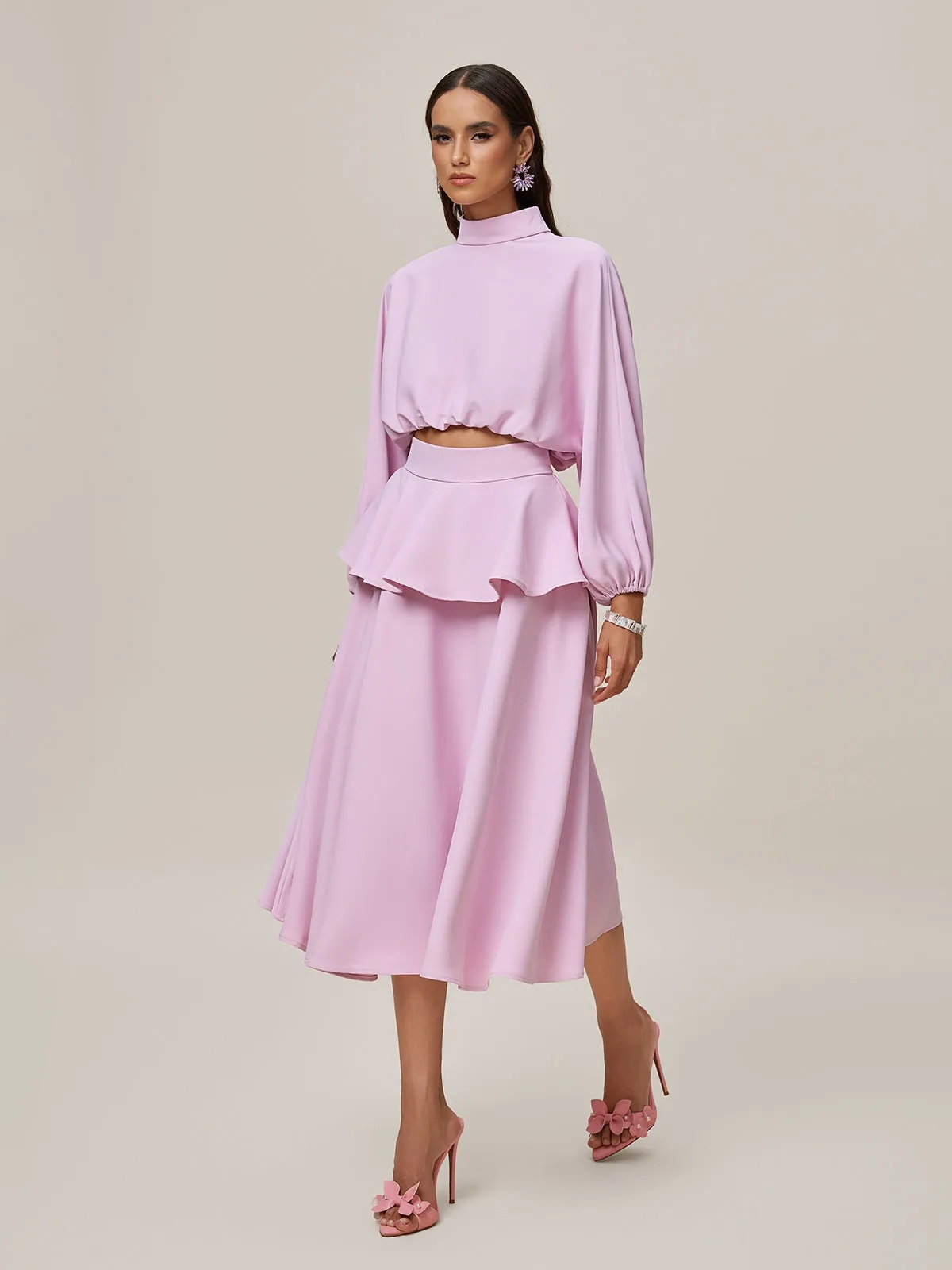 Orella High Neck Ruffle Skirt Set sold by Mew Mews product image thumbnail 5