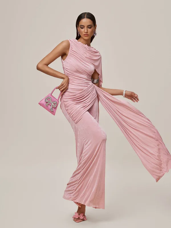 Oratilwe Shawl Ruched Draped Maxi Dress sold by Mew Mews