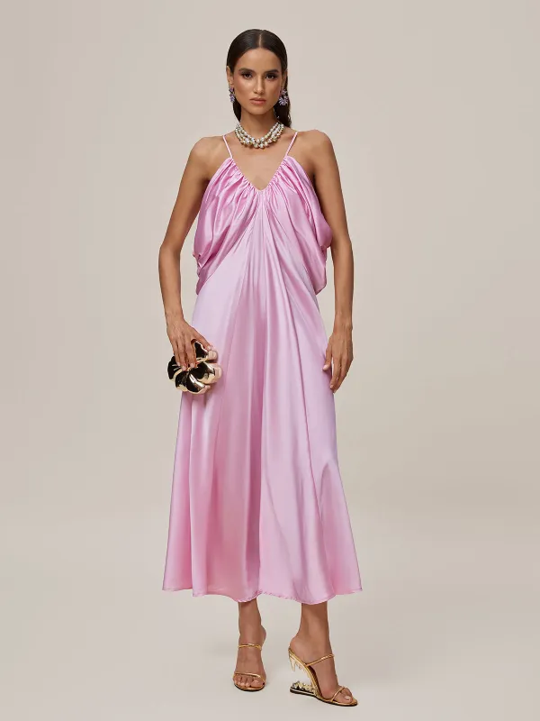 Oralia Spaghetti Draped Maxi Dress sold by Mew Mews