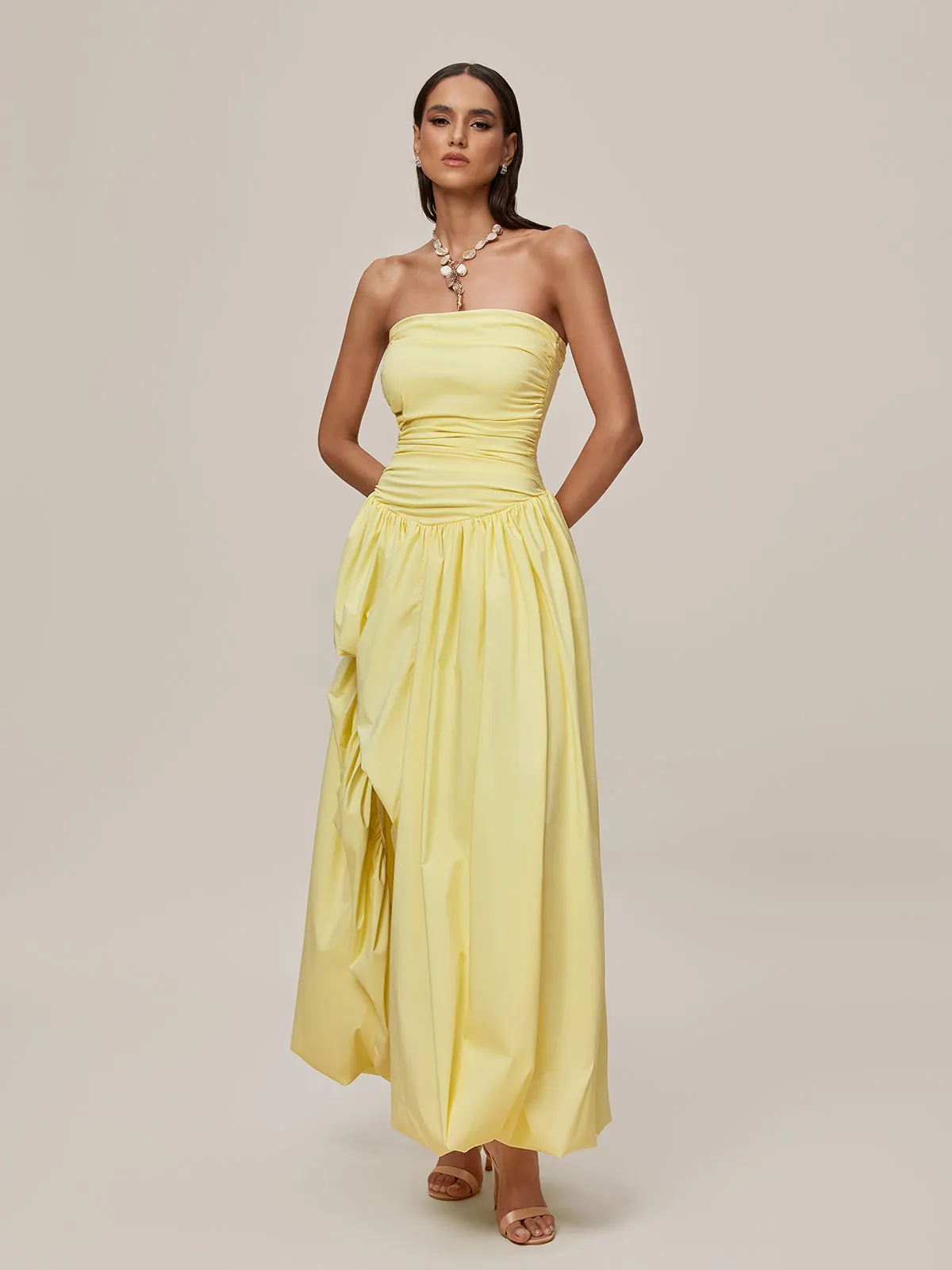 Oracle Strapless Lace Up Bubble Maxi Dress sold by Mew Mews product image thumbnail 4