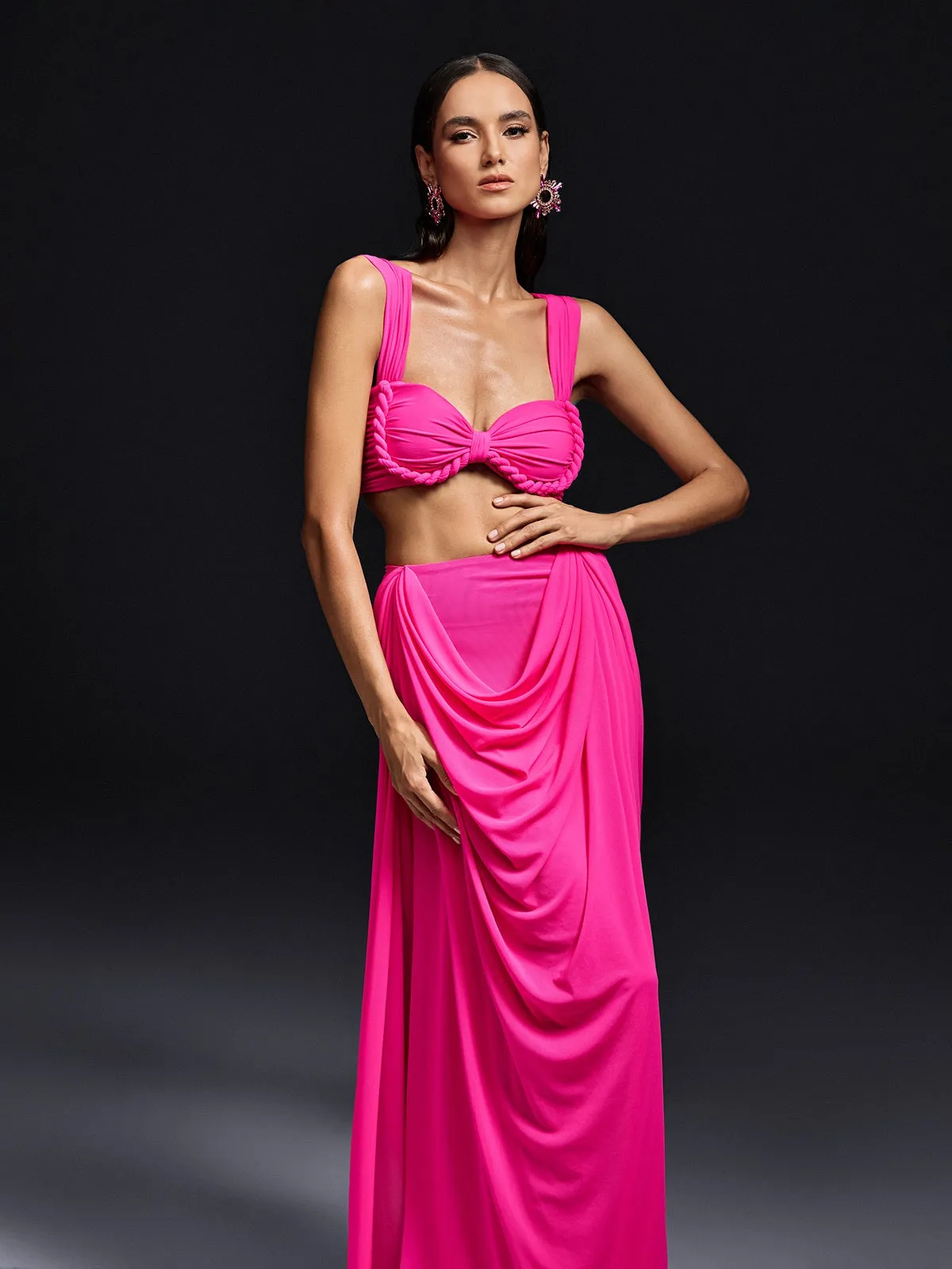 Katriel Sleeveless Ruched Skirt Set sold by Mew Mews