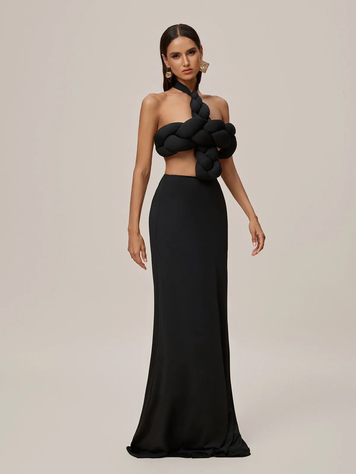 Pexor Halterneck Twisted Cutout Maxi Dress sold by Mew Mews product image thumbnail 4