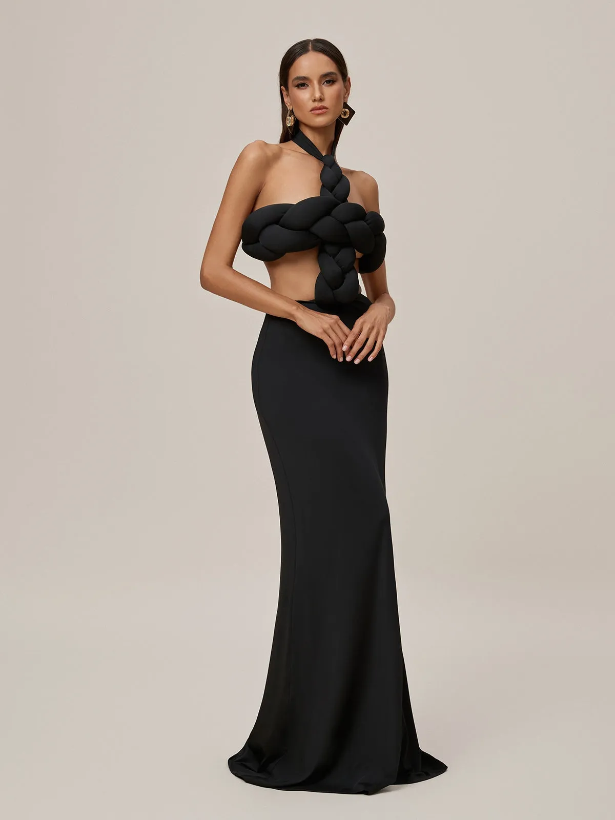 Pexor Halterneck Twisted Cutout Maxi Dress sold by Mew Mews product image thumbnail 5