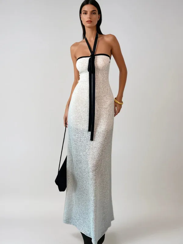Olthar Halterneck Tie Up Maxi Dress sold by Mew Mews