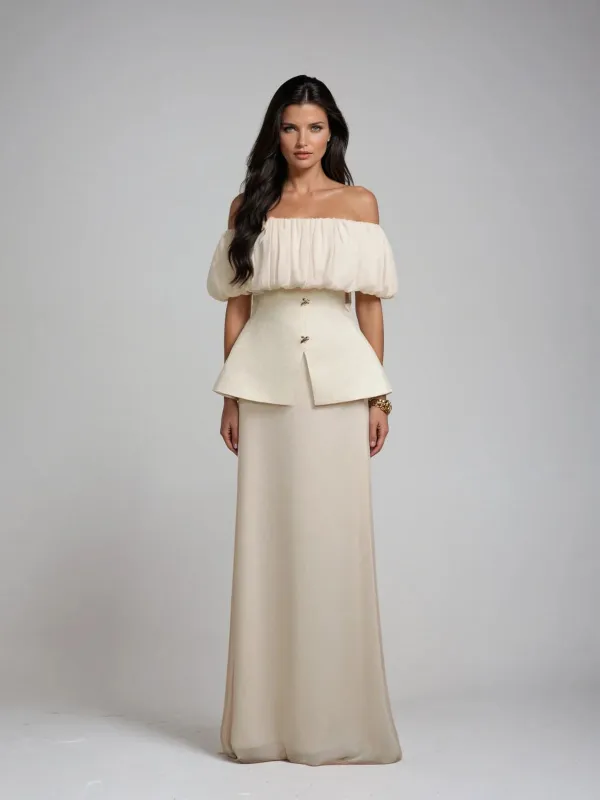 Naelthis Off Shoulder Ruched Skirt Set sold by Mew Mews