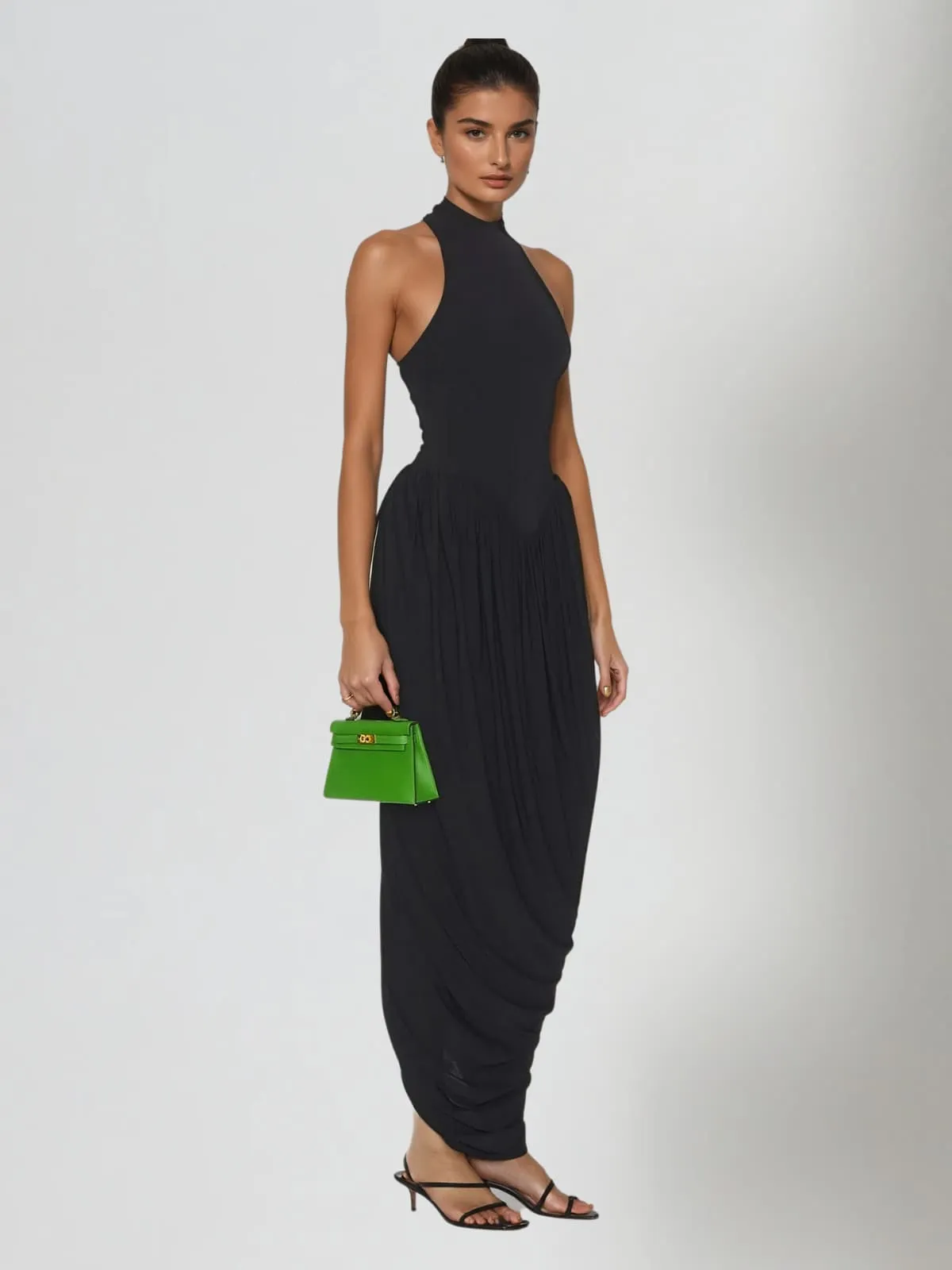 Pacheco Sleeveless Ruched Maxi Dress In Black sold by Mew Mews product image thumbnail 2