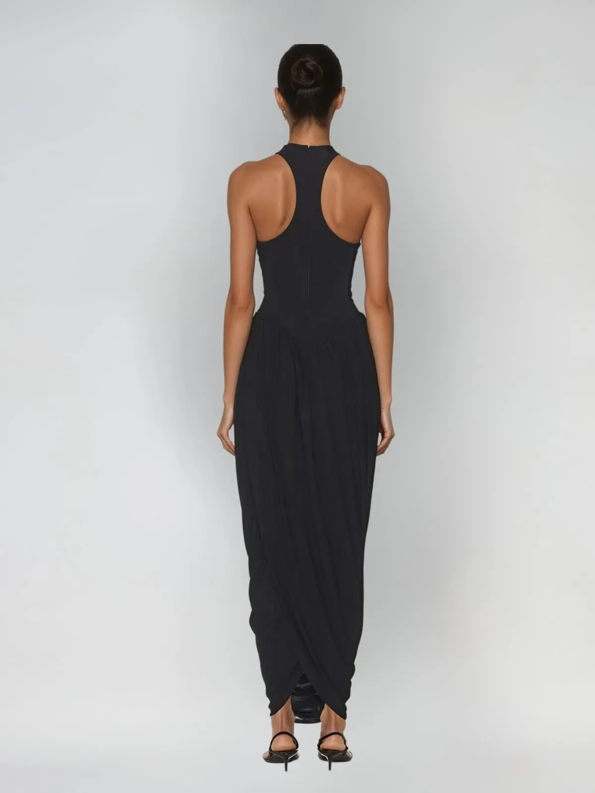 Pacheco Sleeveless Ruched Maxi Dress In Black sold by Mew Mews product image thumbnail 3