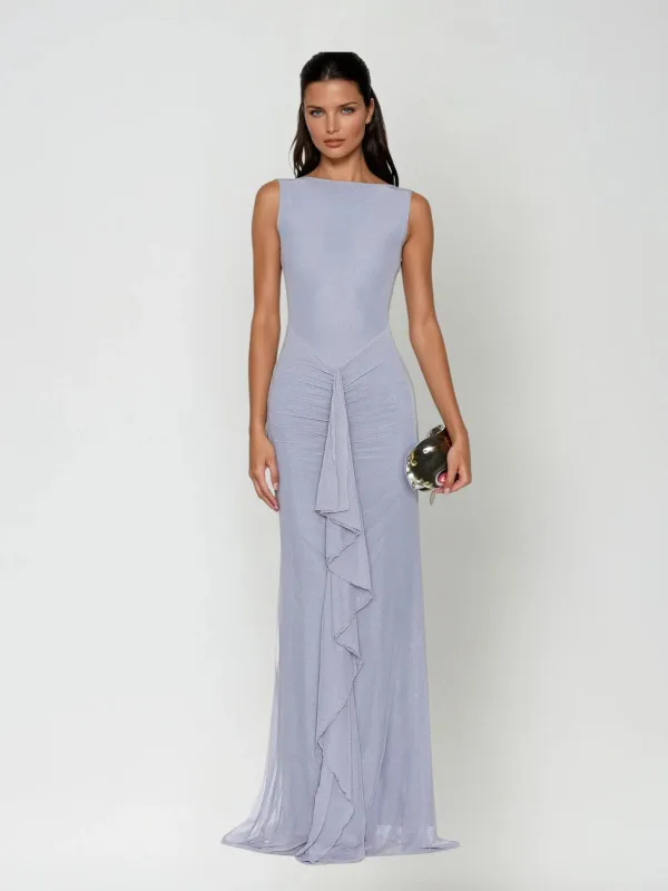 Ricarda Sleeveless Ruched Maxi Dress sold by Mew Mews