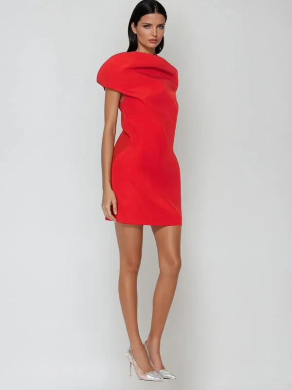 Plthrak One Shoulder Ruched Mini Dress sold by Mew Mews