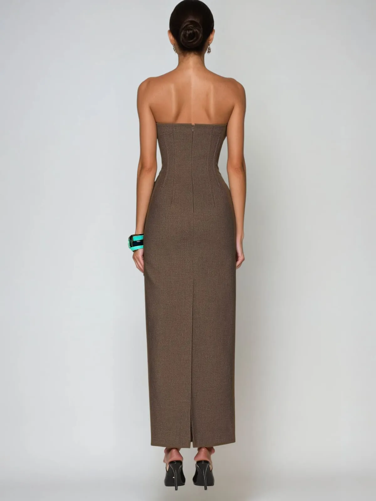Pacay Strapless Split Bandage Maxi Dress sold by Mew Mews product image thumbnail 3
