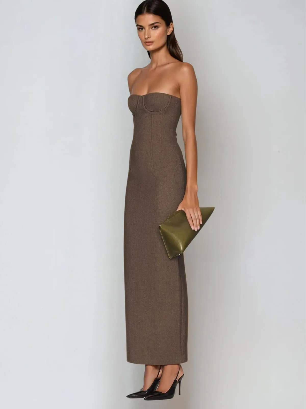 Pacay Strapless Split Bandage Maxi Dress sold by Mew Mews product image thumbnail 2