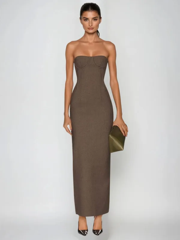 Pacay Strapless Split Bandage Maxi Dress sold by Mew Mews
