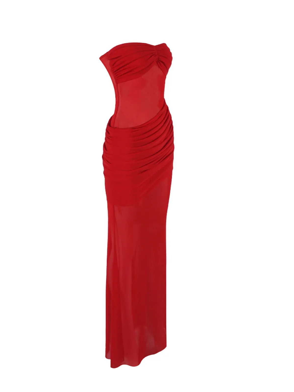 Plthris Strapless Ruched Maxi Dress sold by Mew Mews product image thumbnail 4