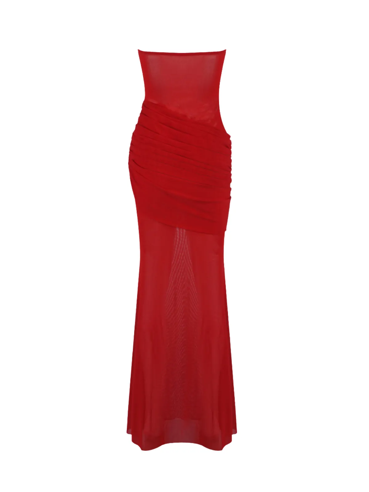 Plthris Strapless Ruched Maxi Dress sold by Mew Mews product image thumbnail 3