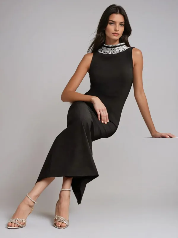 Plyxra Backless Crystal Split Maxi Dress sold by Mew Mews