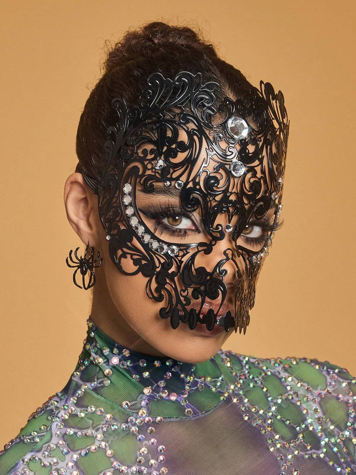 Olyxra Rhinestone Metallic Mask sold by Mew Mews product image thumbnail 4