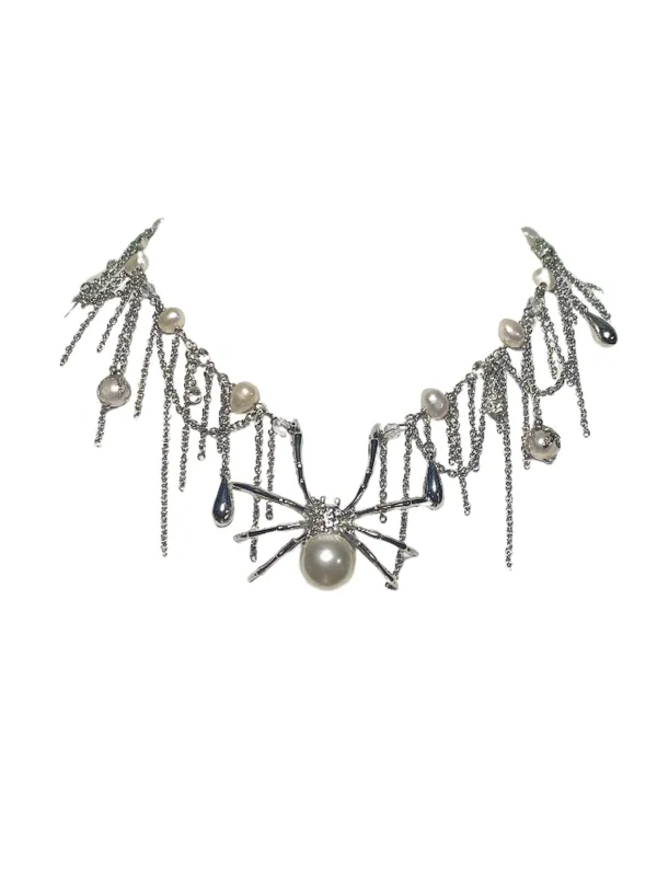 Pandia Spider Pearl Necklace sold by Mew Mews