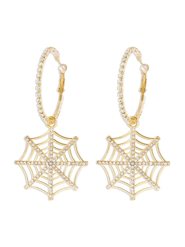 Palta Rhinestone Cobweb Earrings sold by Mew Mews