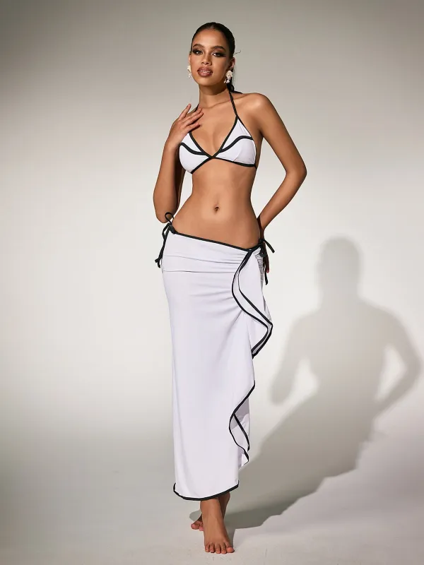 Panola Ruffle Bikini Three Piece Set sold by Mew Mews