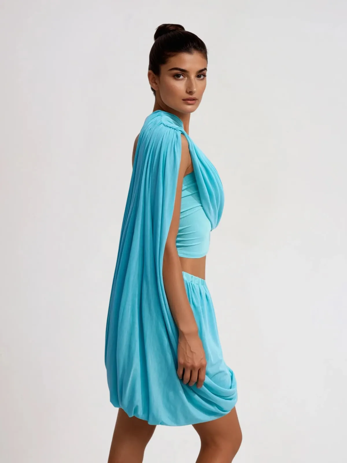 Caelen Shawl Ruched Skirt Set sold by Mew Mews product image thumbnail 3