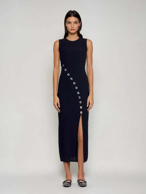 Plyria Sleeveless Split Knitted Midi Dress sold by Mew Mews