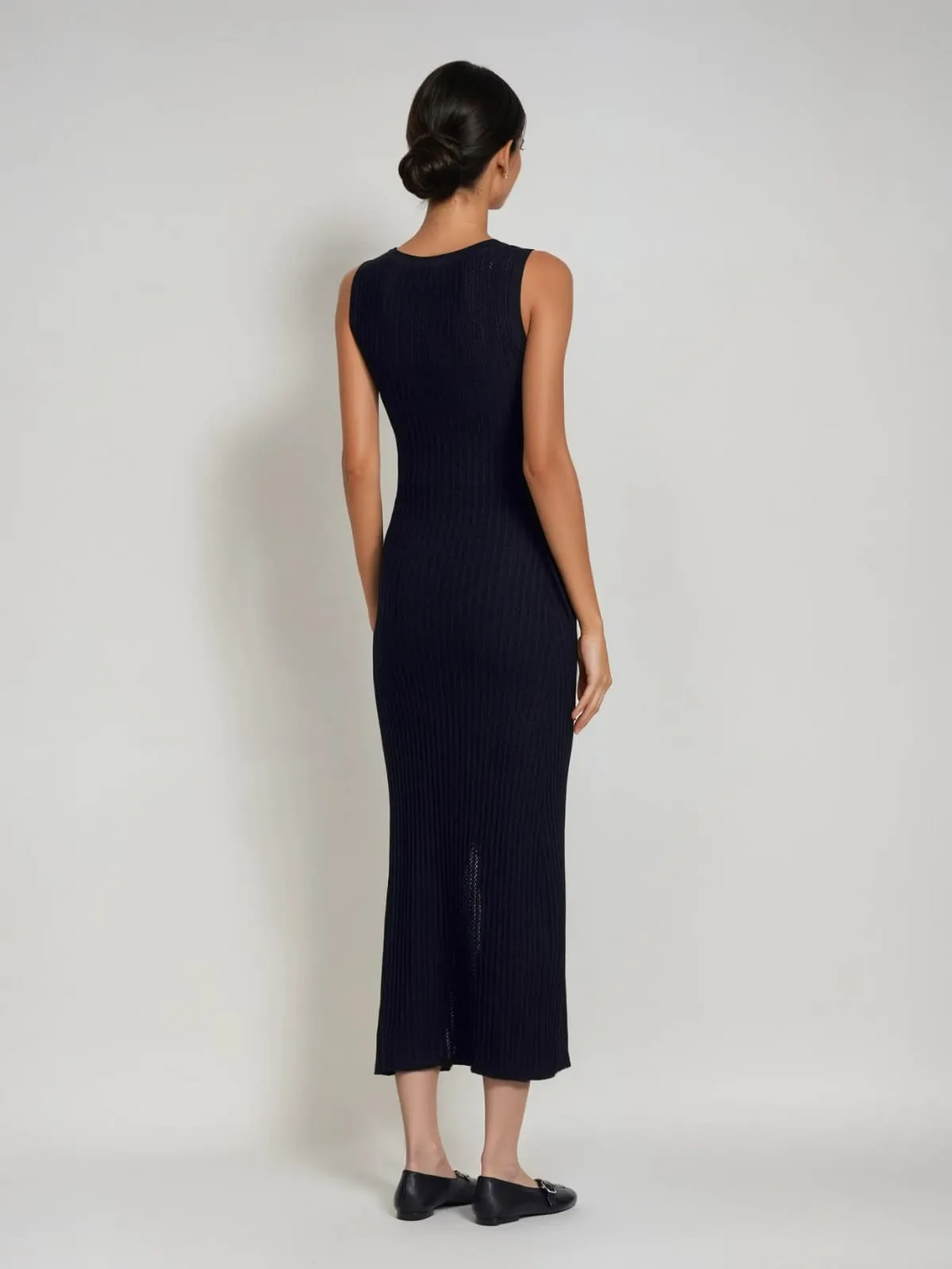 Plyria Sleeveless Split Knitted Midi Dress sold by Mew Mews product image thumbnail 4
