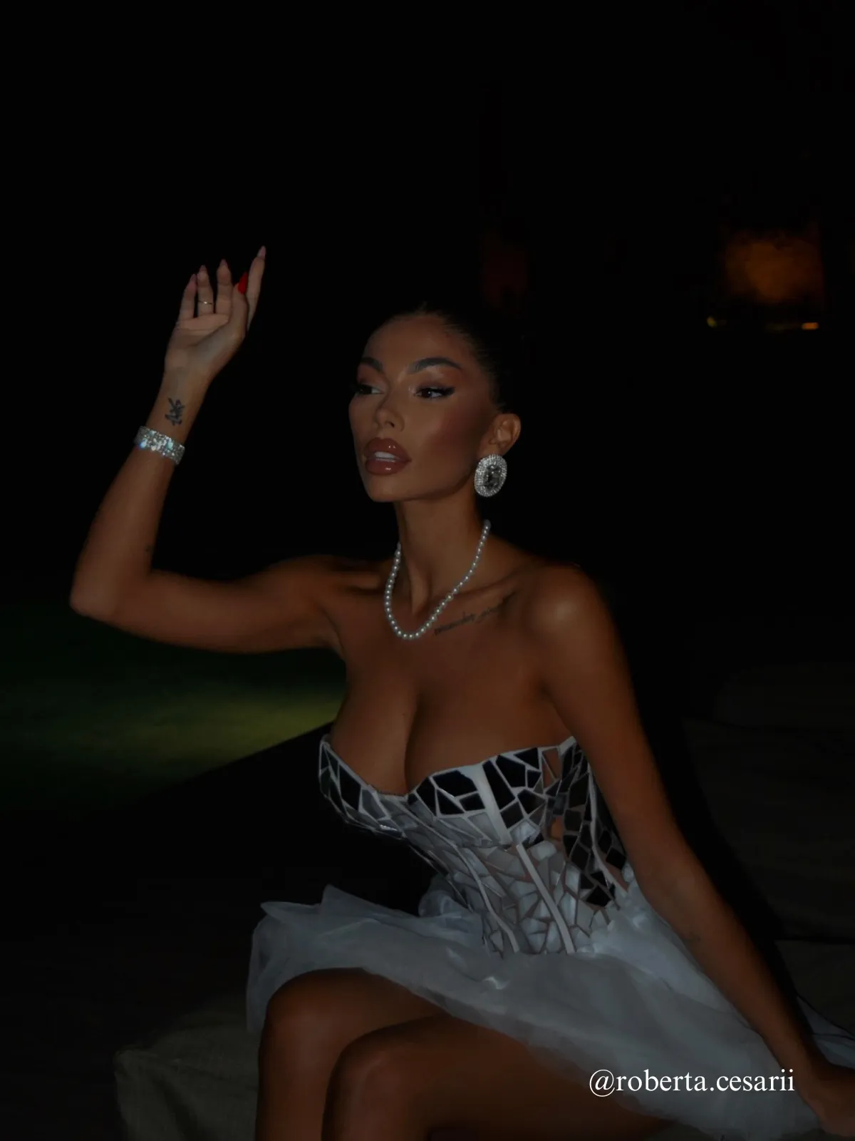 Qaeltrix Strapless Acrylic Mini Dress sold by Mew Mews product image thumbnail 5