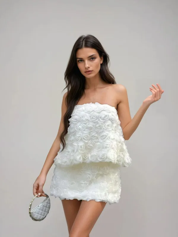 Prythia Strapless Flower Skirt Set sold by Mew Mews