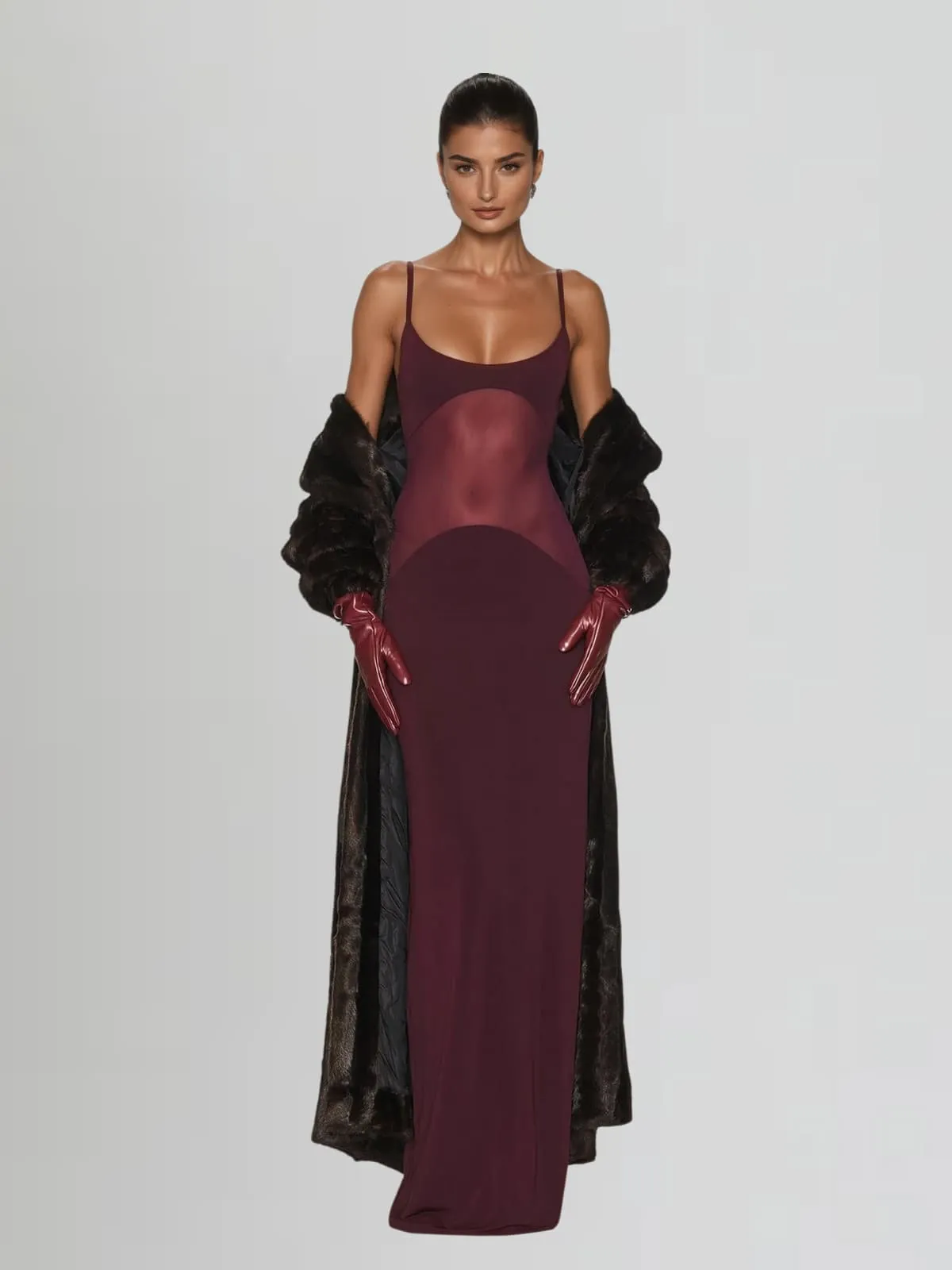 Uaelyara Spaghetti See Through Maxi Dress sold by Mew Mews