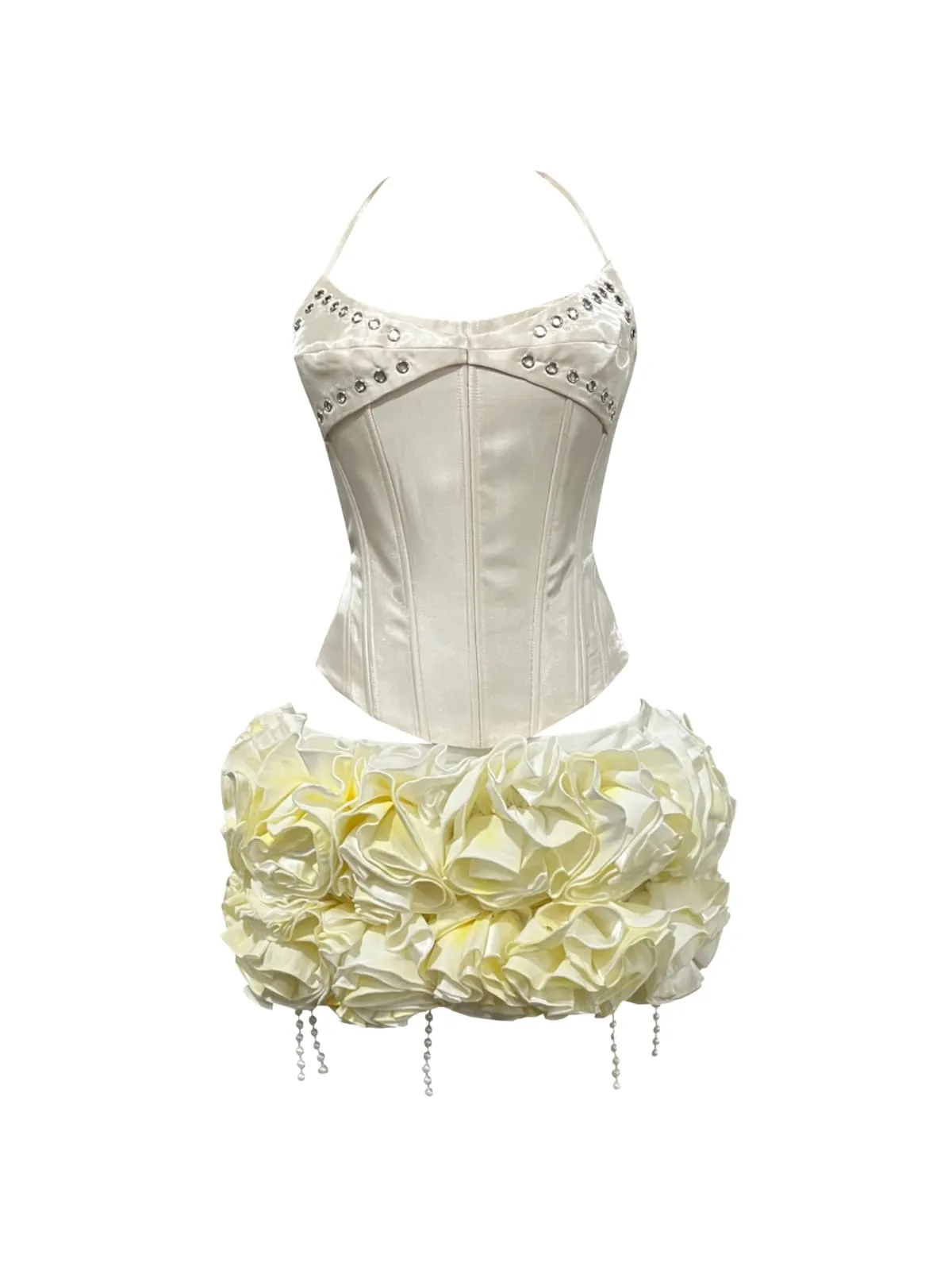 Briethorn Flower Pearl Fringe Skirt Set sold by Mew Mews product image thumbnail 2