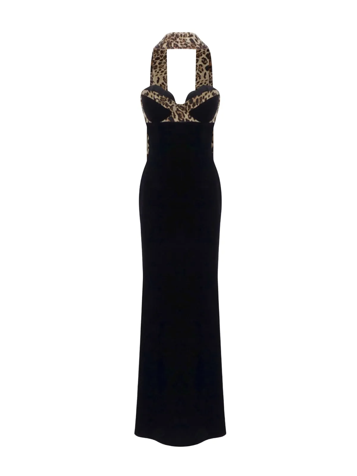 Rawan Strapless Leopard Velvet Maxi Dress sold by Mew Mews product image thumbnail 5