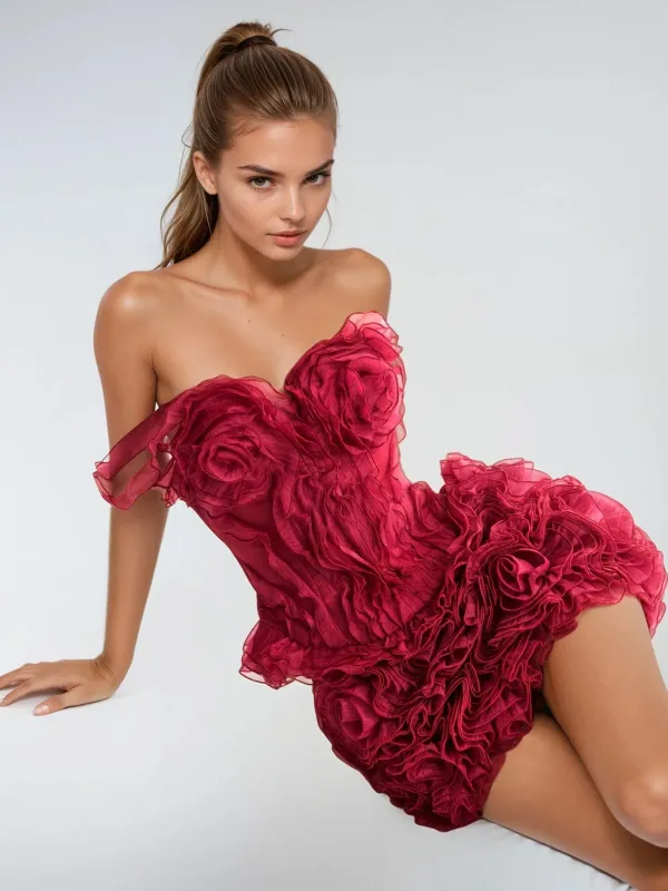 Maelthis Off Shoulder Flower Skirt Set sold by Mew Mews