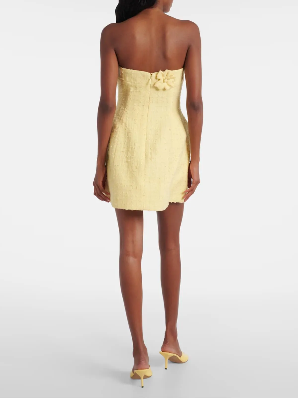 Kyrx Strapless Flower Mini Dress In Butter Yellow sold by Mew Mews product image thumbnail 3