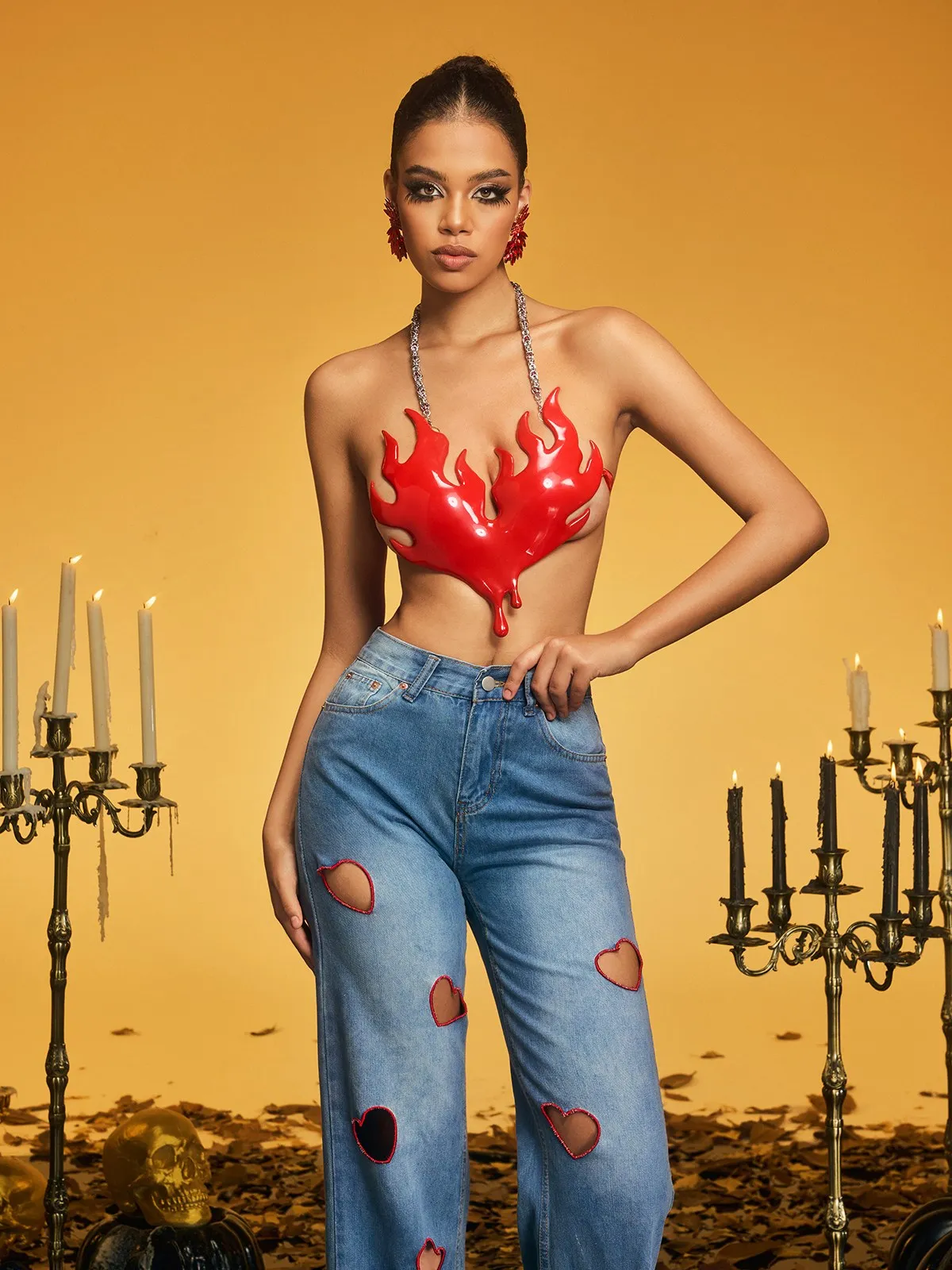 Naldrix Halterneck Flame Armor Top sold by Mew Mews product image thumbnail 3