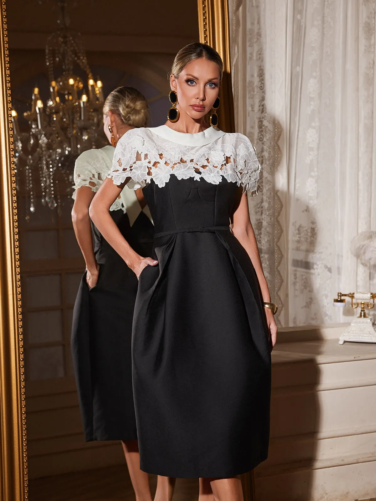 Reyra Floral Cutout Midi Dress sold by Mew Mews product image thumbnail 5