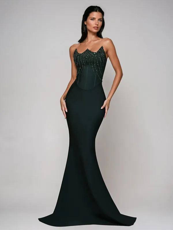 Ryronth Strapless Crystal Bandage Maxi Dress sold by Mew Mews